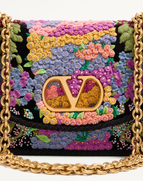 Valentino Garavani - Valentino Garavani Vain Embroidered Shoulder Bag - Multicolour - Woman - Shoulder Bags